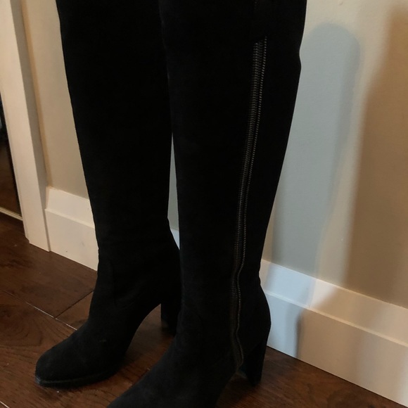 Stewart Weitzman knee high suede black boots - Picture 2 of 15